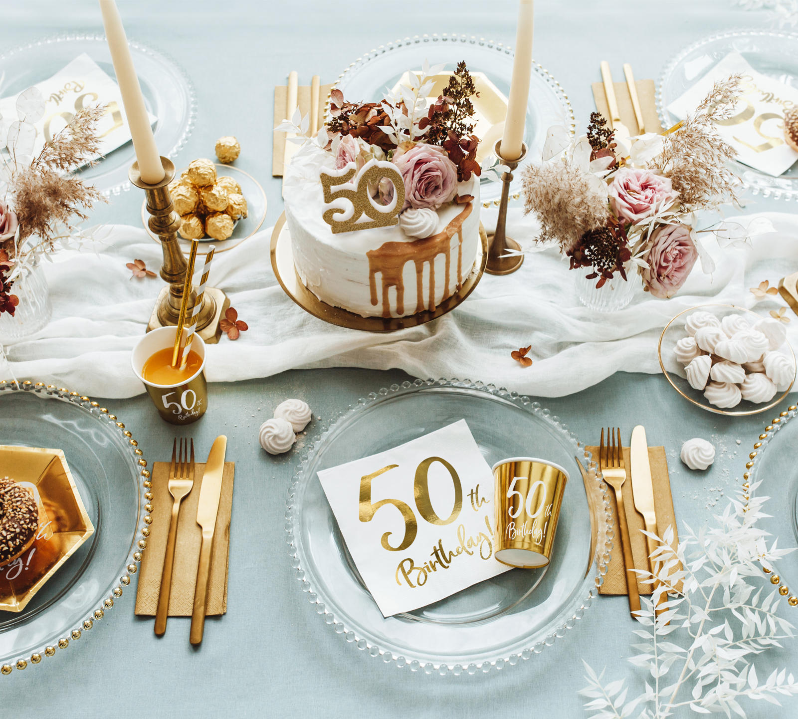 Candelina Compleanno Numero 50 Oro, Articoli per Eventi, Feste e Cerimonie