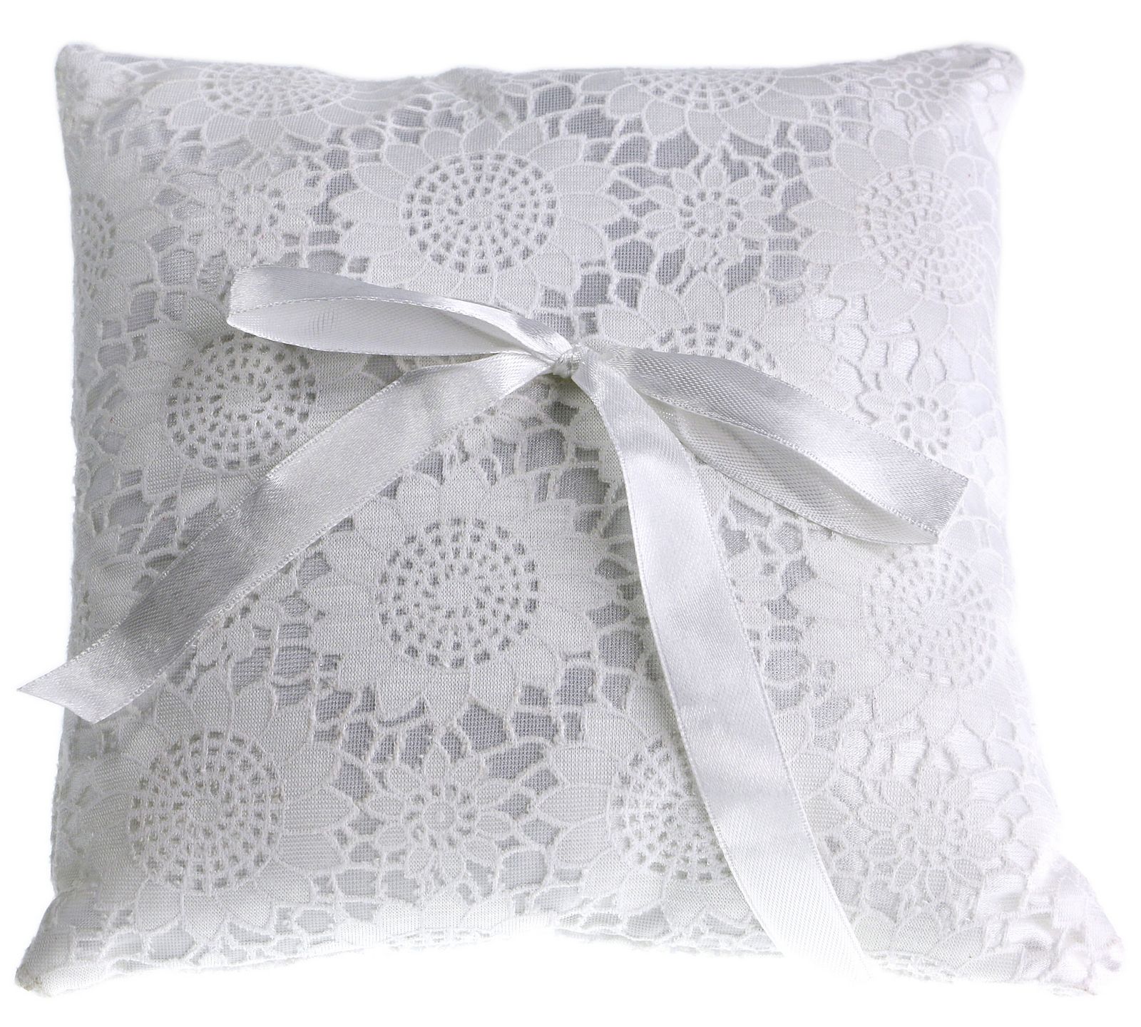 Cuscino per matrimonio, cuscino portafedi, in raso, motivo: floreale,  dimensioni: 20 x 20 cm