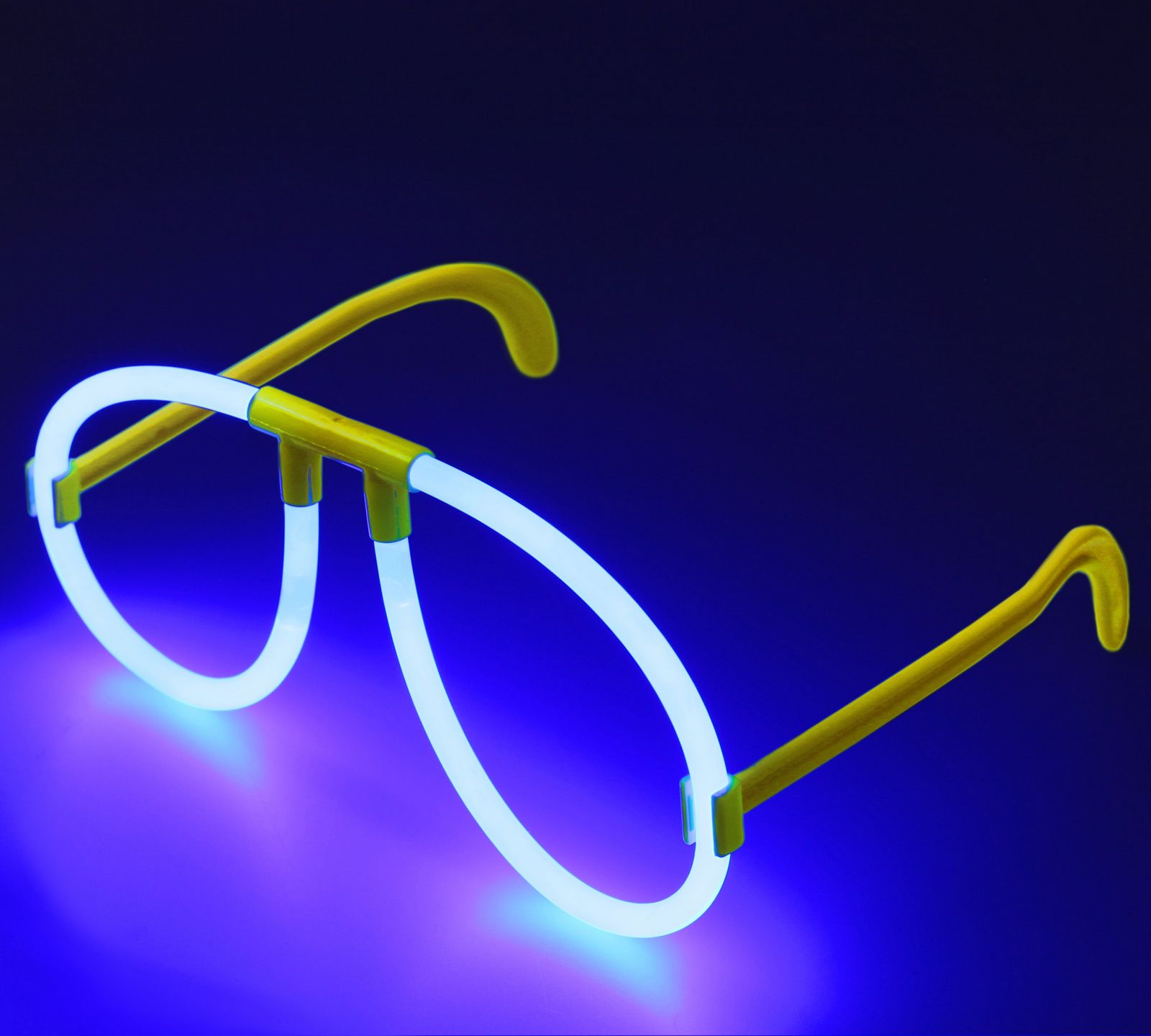 GSU Occhiali Luminosi a LED con Funzione Impermeabile Occhiali Luminosi curvi Possono Funzionare per 3 Ore Adatti per la Festa di Compleanno della Scuola di Halloween Bar,Blu 