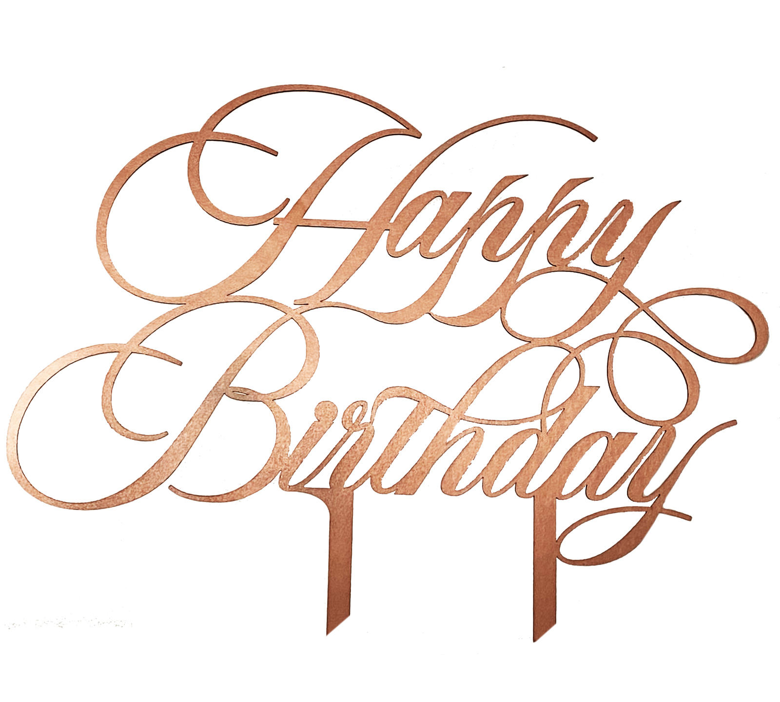 Cake Topper Happy Birthday Oro Rosa, Articoli per Eventi, Feste e  Cerimonie