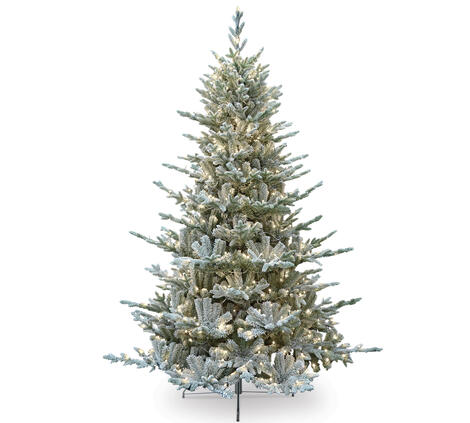 Albero di Natale Innevato Abete Cortina con Led integrati h 210 cm  
