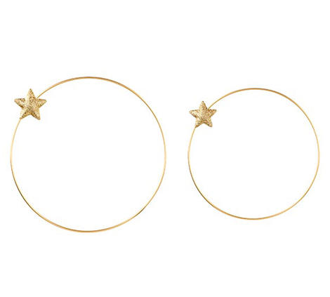 Set 2 Cerchi Decorativi Oro con Stella Glitter  