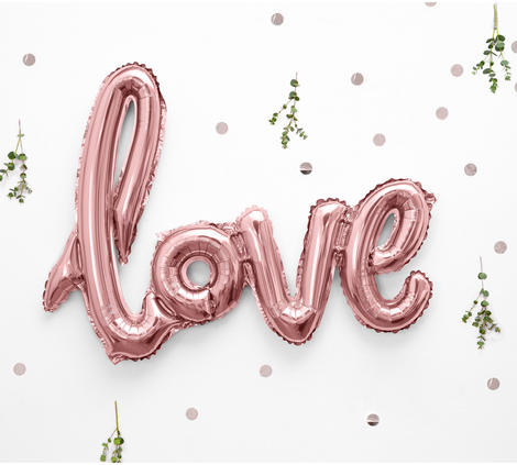 Palloncino Scritta "Love" in Oro Rosa  