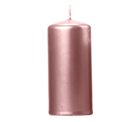 Candela Cilindrica Oro Rosa 12x6cm  