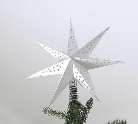 Puntale Albero di Natale Stella di Carta Bianca  